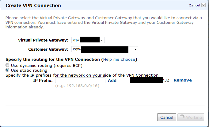 VPN Connection作成