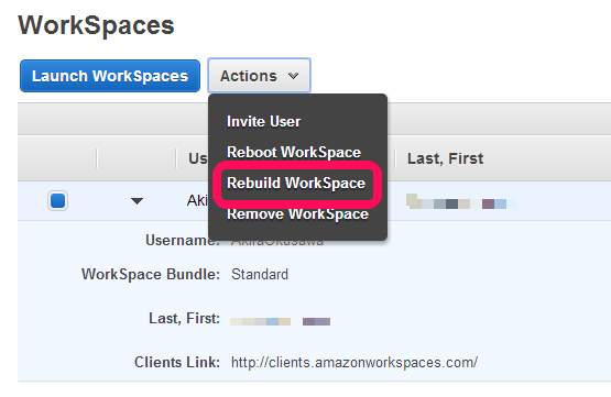 Rebuild WorkSpace 